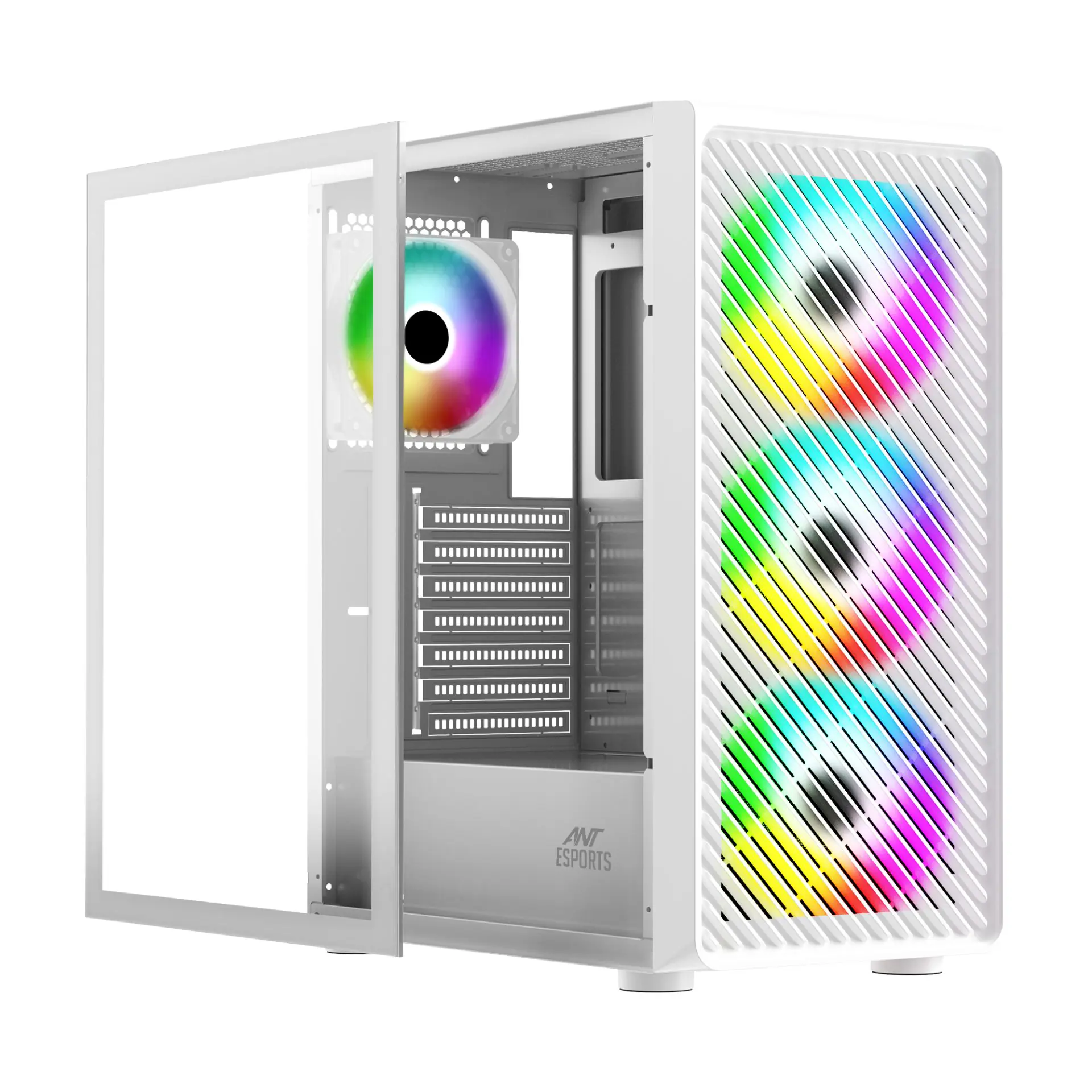 Ant Esports Gaming Cabinet 211 Air ARGB White view 2